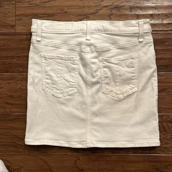 Rag & Bone Bright White Jean Mini Skirt Size 27 (US 4) - Picture 3 of 5